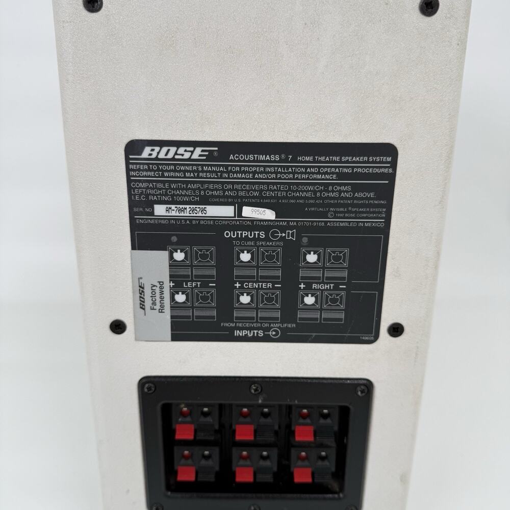 Bose Acoustimass 7 Speaker System With 3 Double Cube Speakers Tested Working - Picture 9 of 11